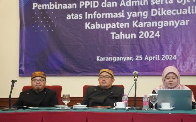 PERTAHANKAN PRESTASI SEBAGAI KABUPATEN INFORMATIF, TIM PPID DAN PPID PELAKSANA DIHIMBAU LEBIH RESPONSIF